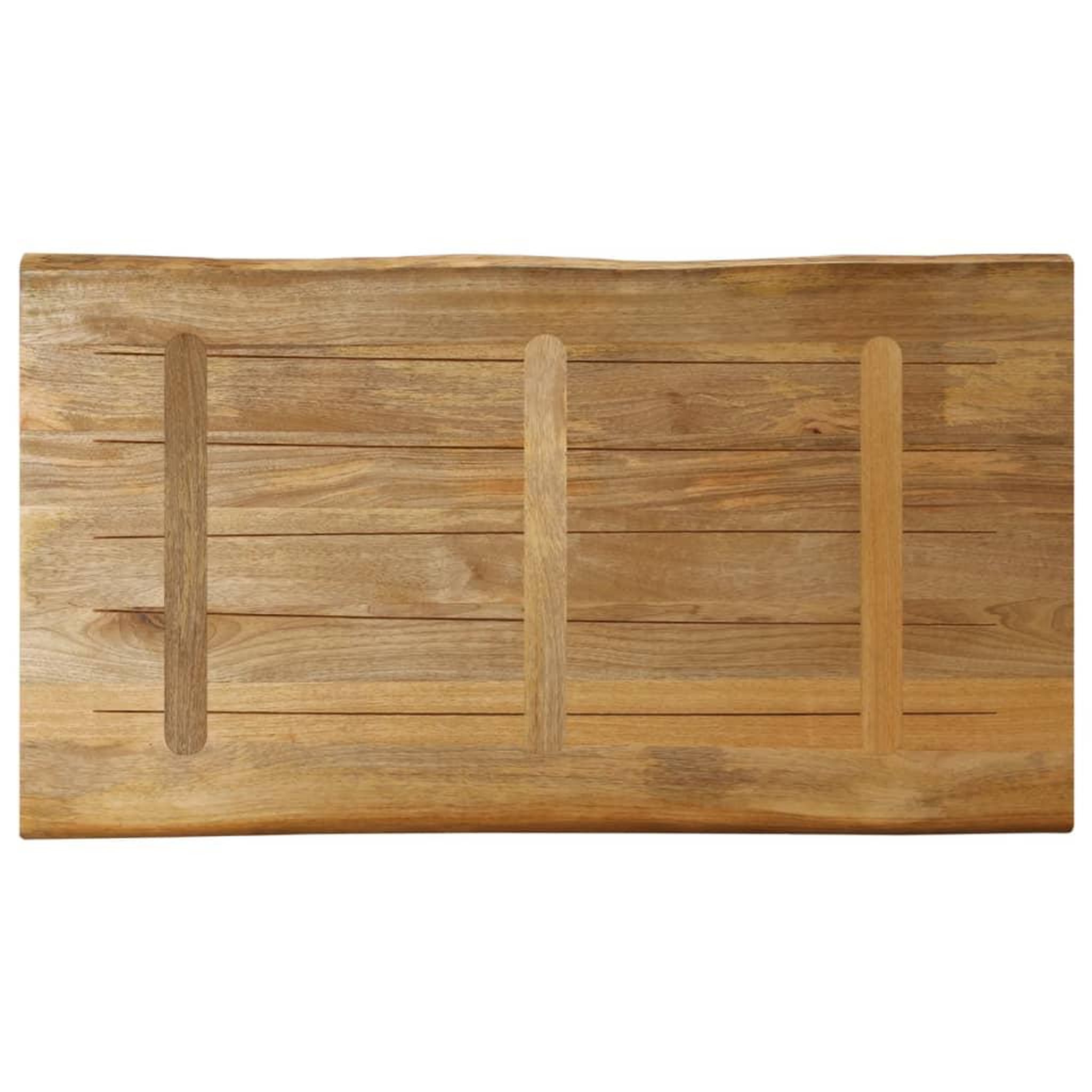 Voir la diapositive 5 : VIDAXL Dessus de table bord vivant 100x60x3,8 cm bois de manguier brut