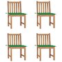Voir la diapositive 1 : VIDAXL Chaises de jardin lot de 4 avec coussins Bois de teck massif