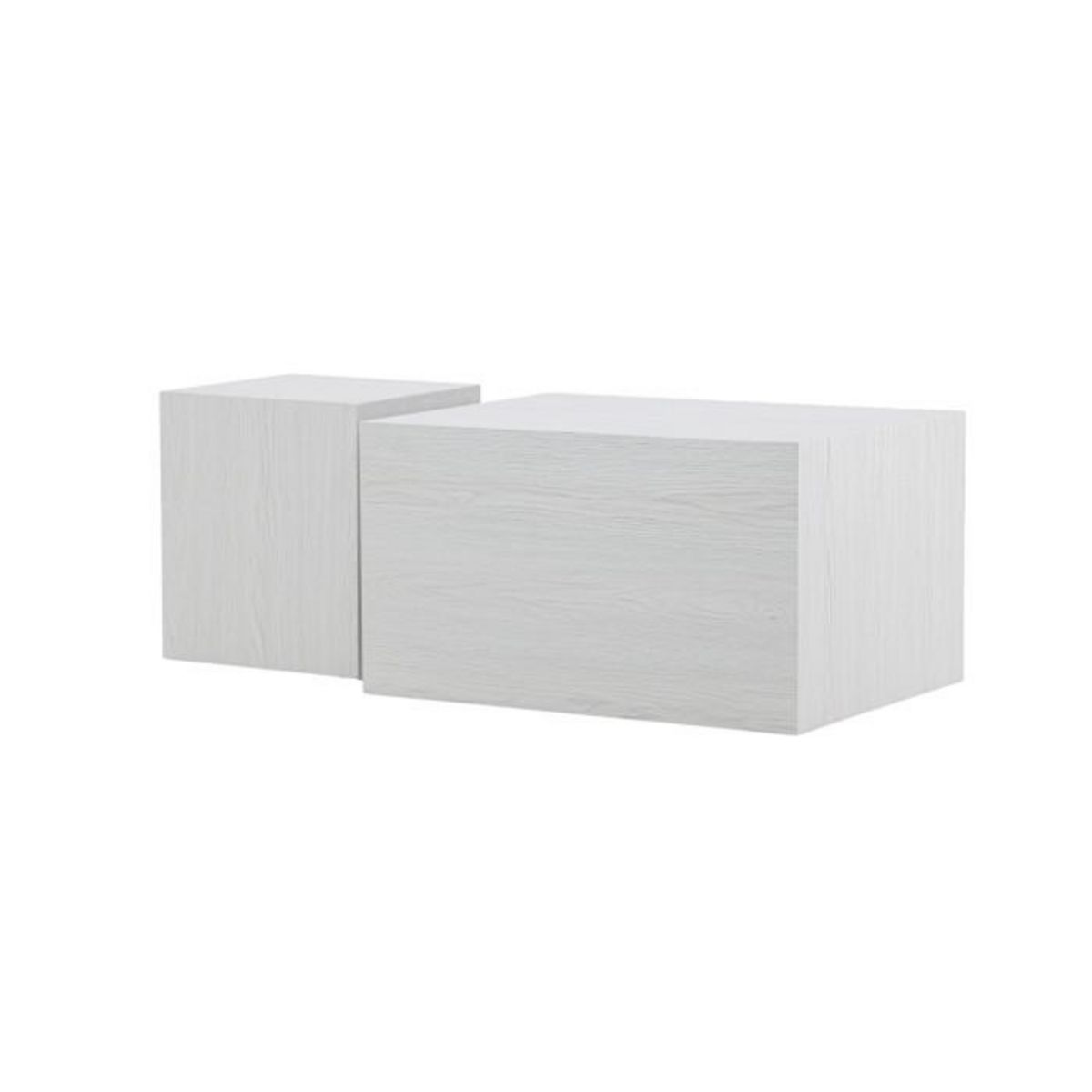 Paris Prix Lot de 2 Tables Basses Effet Bois  York  80cm Blanc