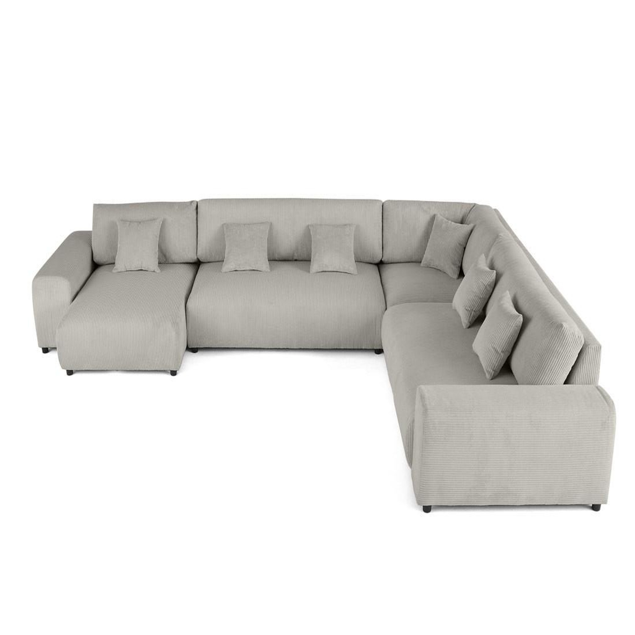 Voir la diapositive 1 : BEST MOBILIER Garance - canapé modulable d'angle droit - 8 places - en velours côtelé