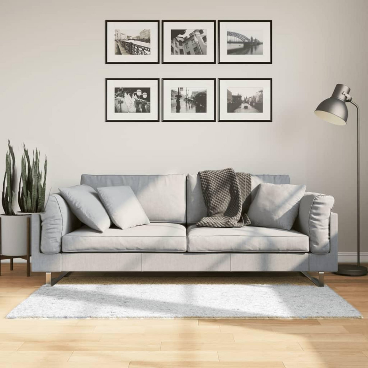 VIDAXL Tapis OVIEDO a poils courts gris 80x150 cm