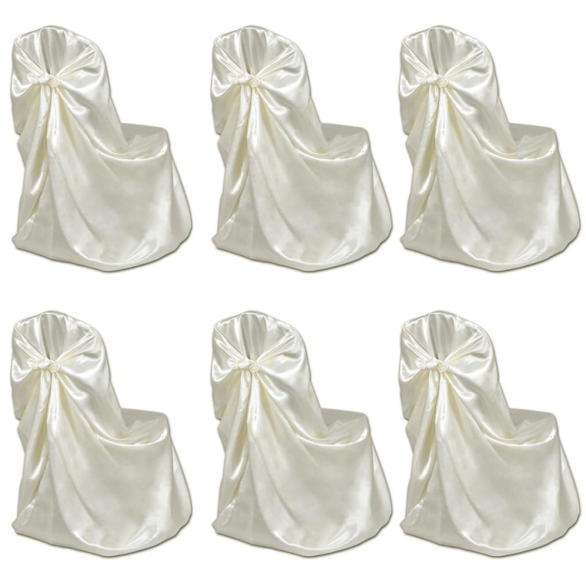 VIDAXL Housses de chaise pour banquet de mariage 12 pcs Creme