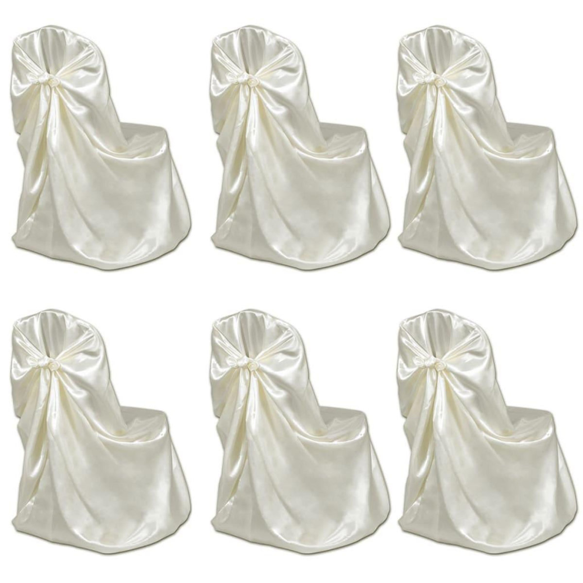VIDAXL Housses de chaise pour banquet de mariage 12 pcs Creme