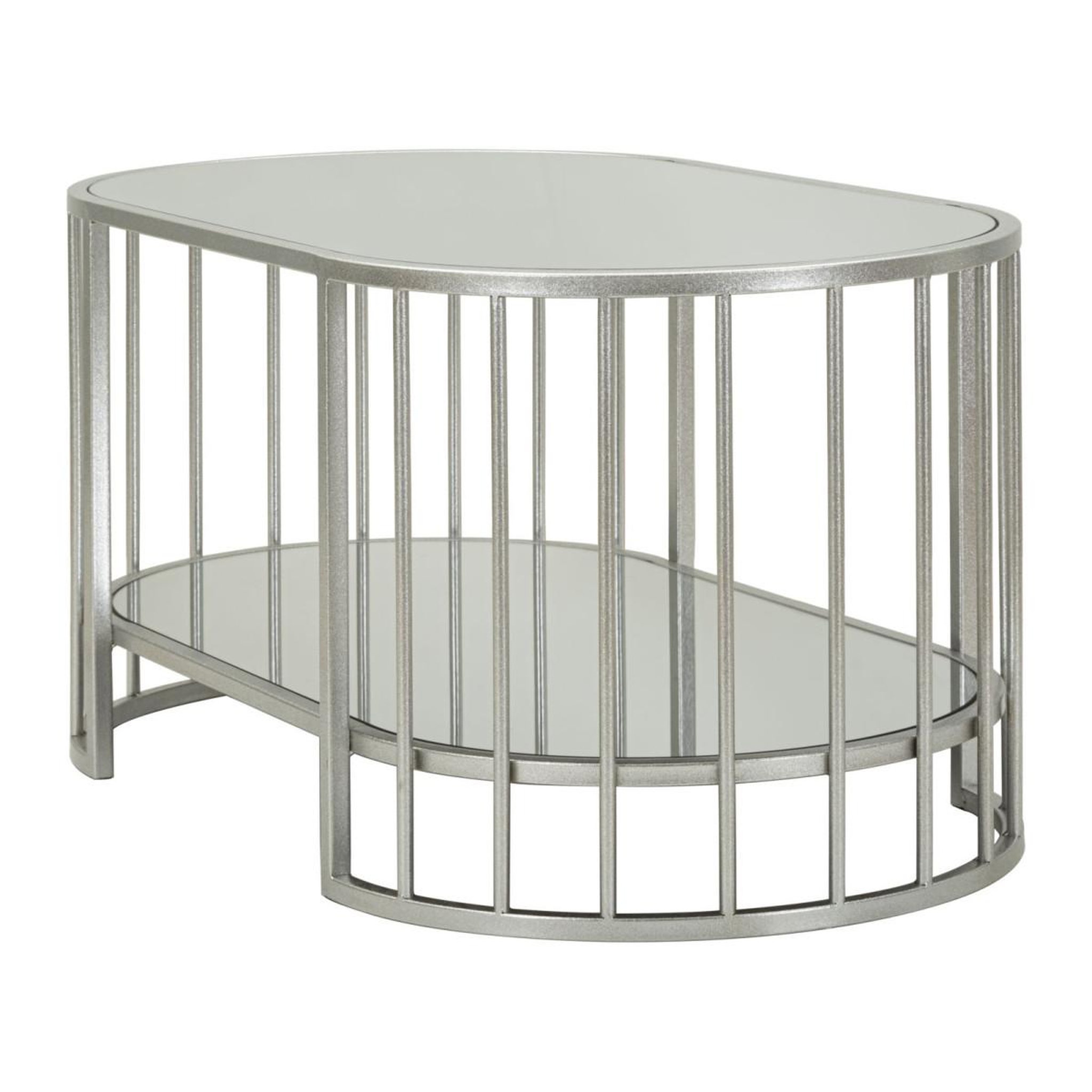 Voir la diapositive 3 : Paris Prix Table basse miroir  smire  90cm argent