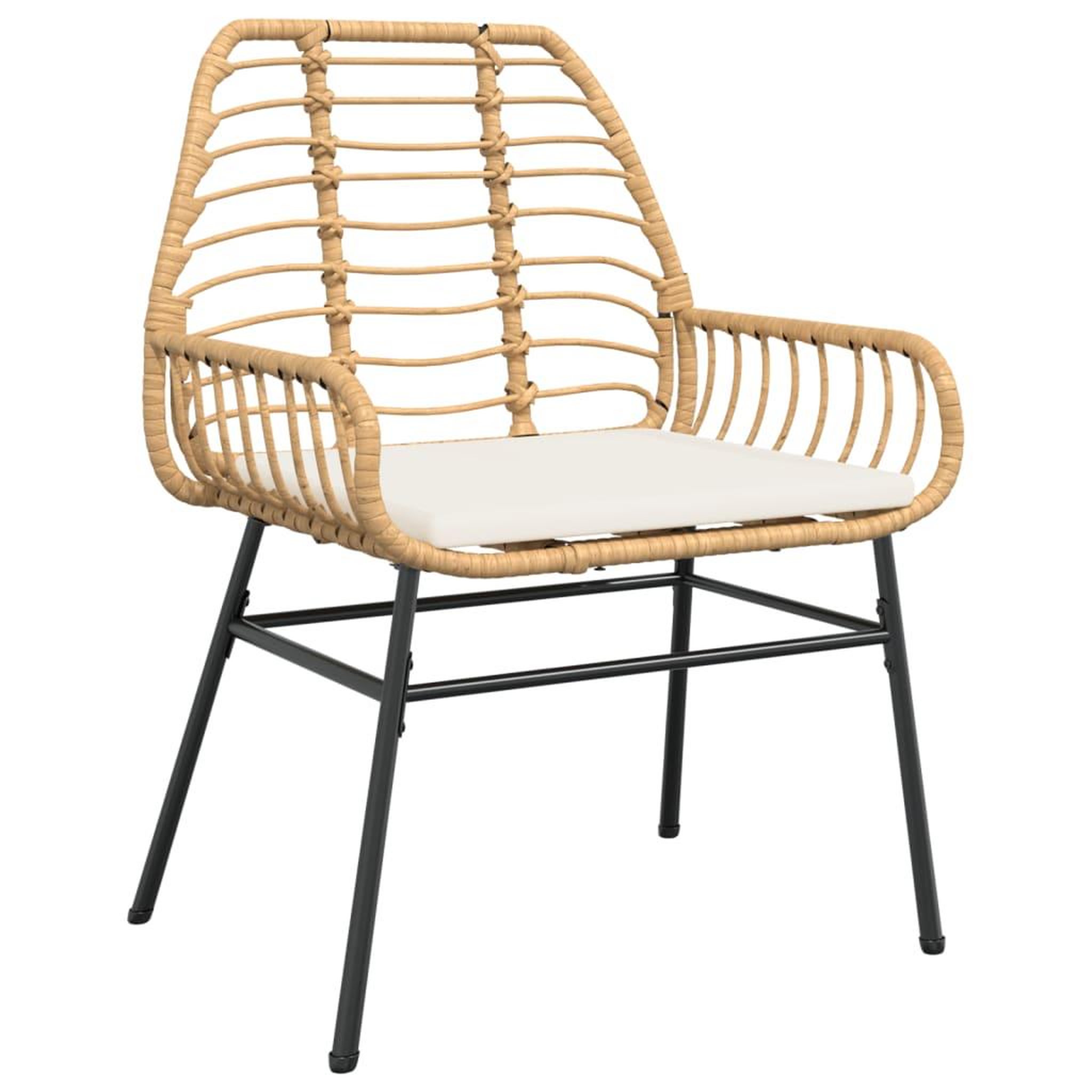 Voir la diapositive 4 : VIDAXL Chaises de jardin lot de 2 et coussins marron rotin