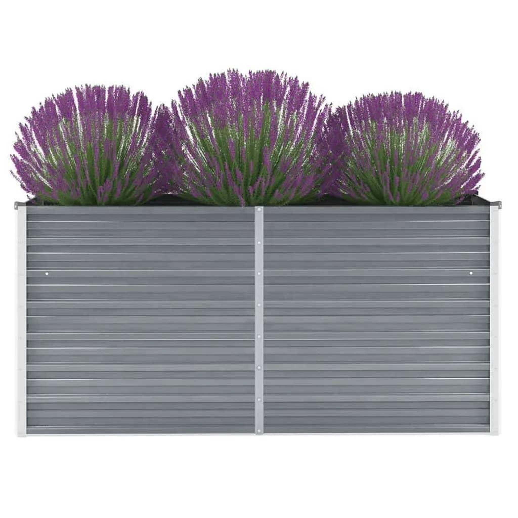 Voir la diapositive 1 : VIDAXL Lit sureleve de jardin Acier galvanise 160x40x77 cm Gris