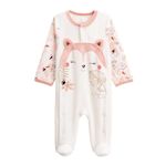 Petit Béguin Pyjama bébé en velours ouverture pont Machu Pichu. Coloris disponibles : Rose