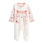 Petit Béguin Pyjama bébé en velours ouverture pont Machu Pichu. Coloris disponibles : Rose