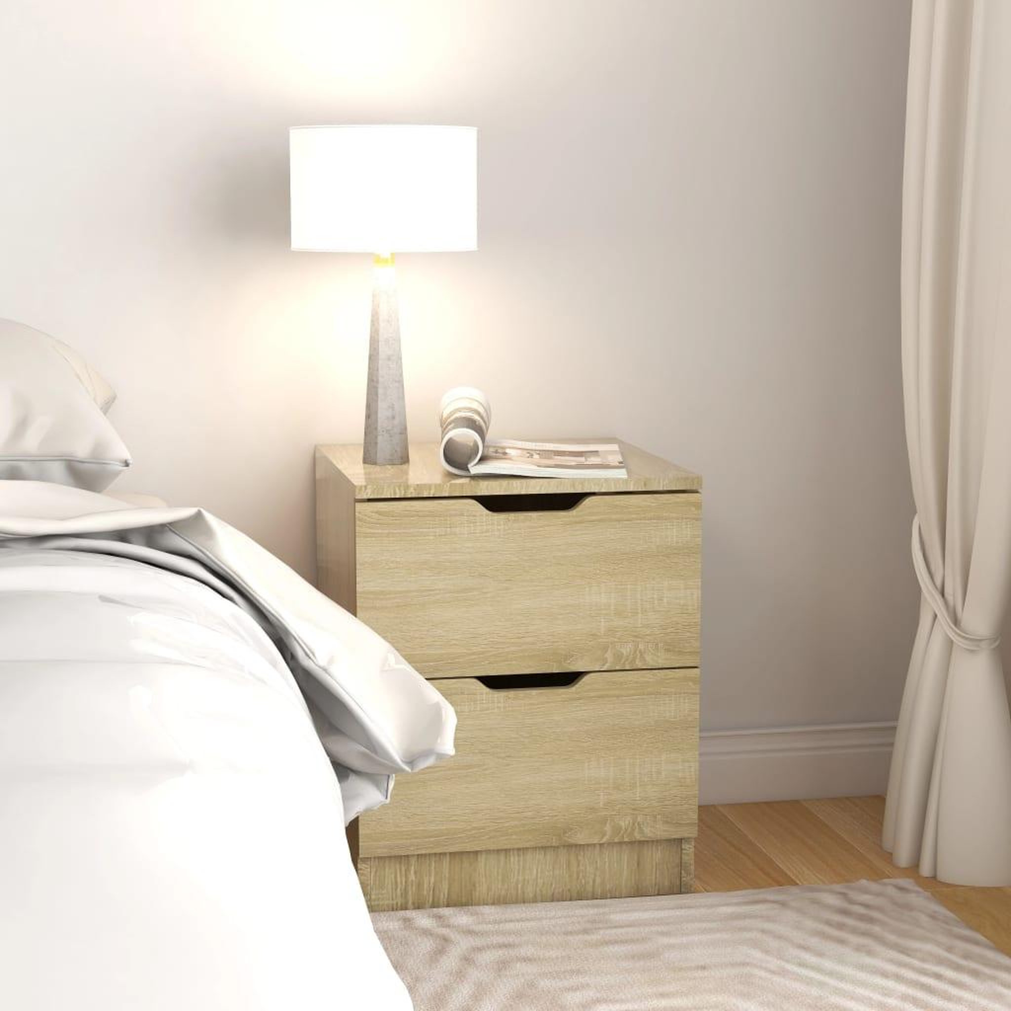 Voir la diapositive 3 : VIDAXL Tables de chevet 2 pcs chene sonoma 40x40x50 cm bois ingenierie