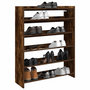Voir la diapositive 1 : VIDAXL Etagere a chaussures chene fume 80x25x100 cm bois d'ingenierie
