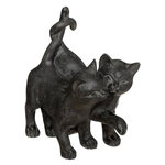 ATMOSPHERA Statuette Déco  Couple Chatons  15cm Noir