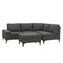 Voir la diapositive 1 : CONCEPT USINE Canapé d'angle 4-5 places en tissu chenille gris anthracite avec pouf COLCHESTER