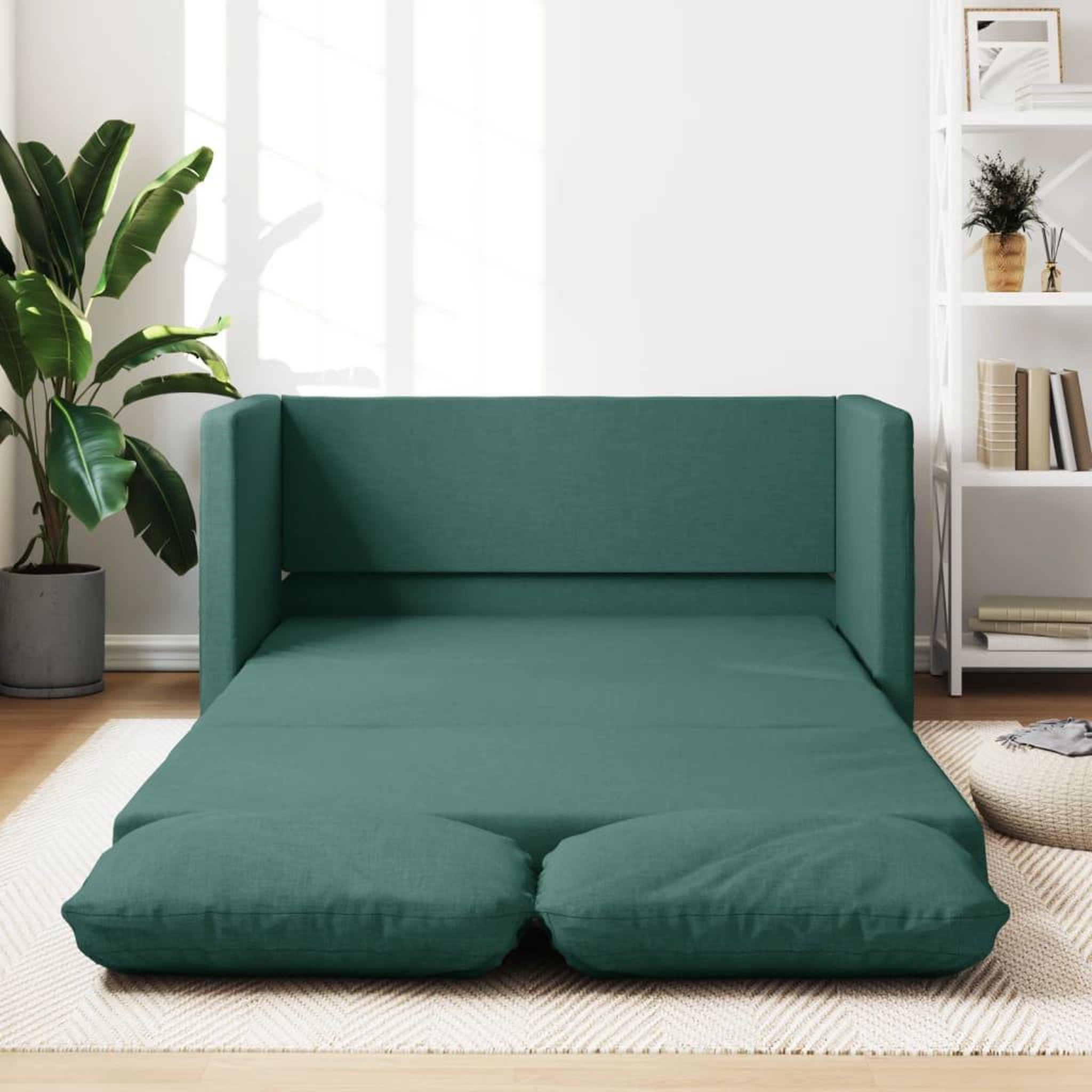 VIDAXL Canape-lit 2 en 1 vert fonce 112x174x55 cm tissu