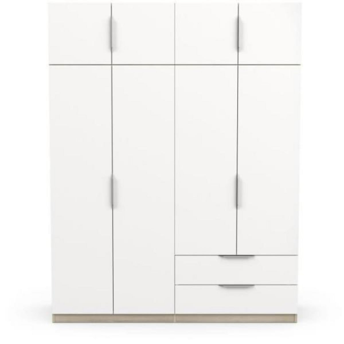 Demeyere Armoire de chambre - DEMEYERE - GHOST - 8 portes - 2 tiroirs - Blanc et chene kronberg