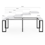 Voir la diapositive 4 : ID MARKET Table console extensible 10 personnes 235 cm plateau effet marbre blanc ALASKA