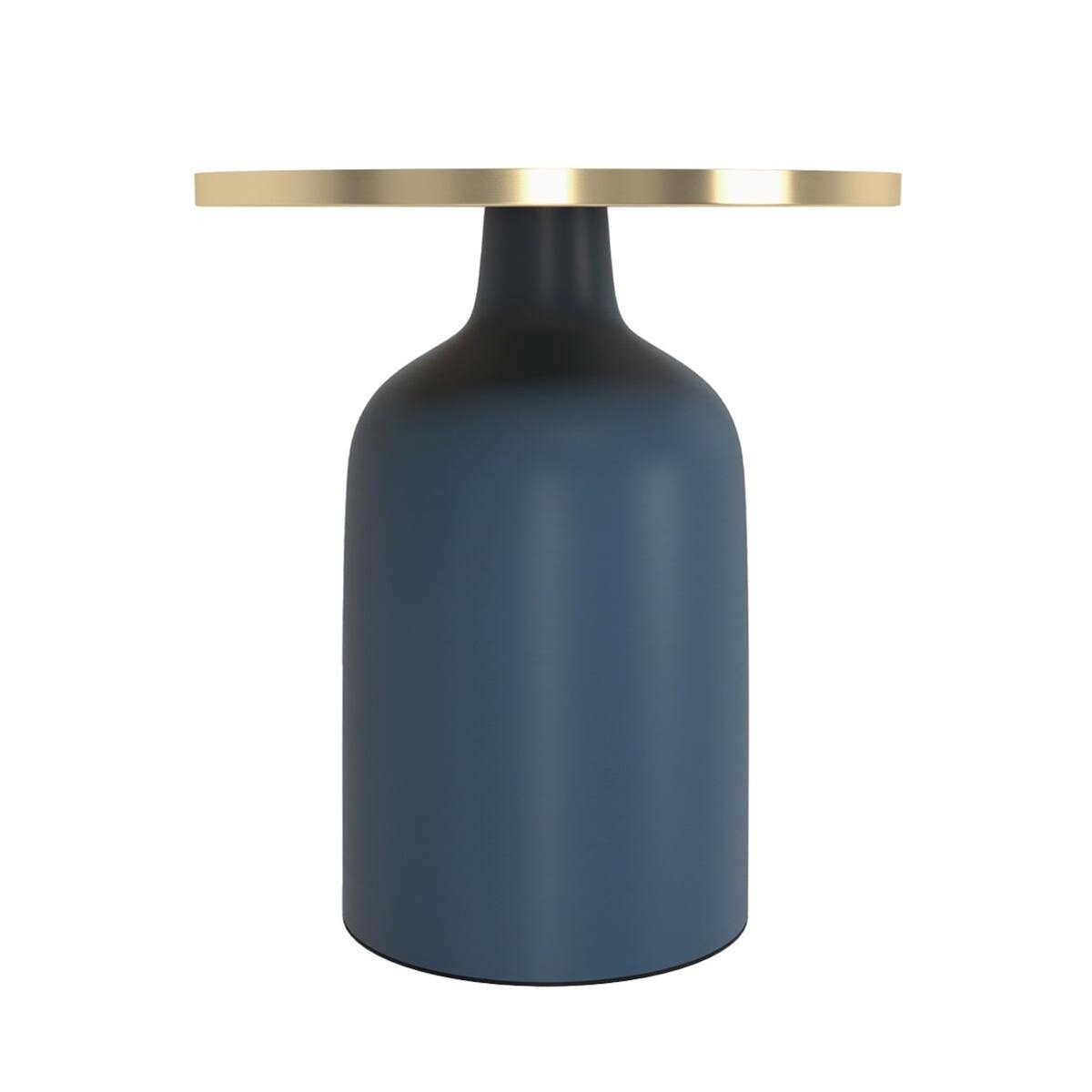 Rendez vous déco Table d'appoint ronde en métal bleu et laiton D45 cm - Lyne