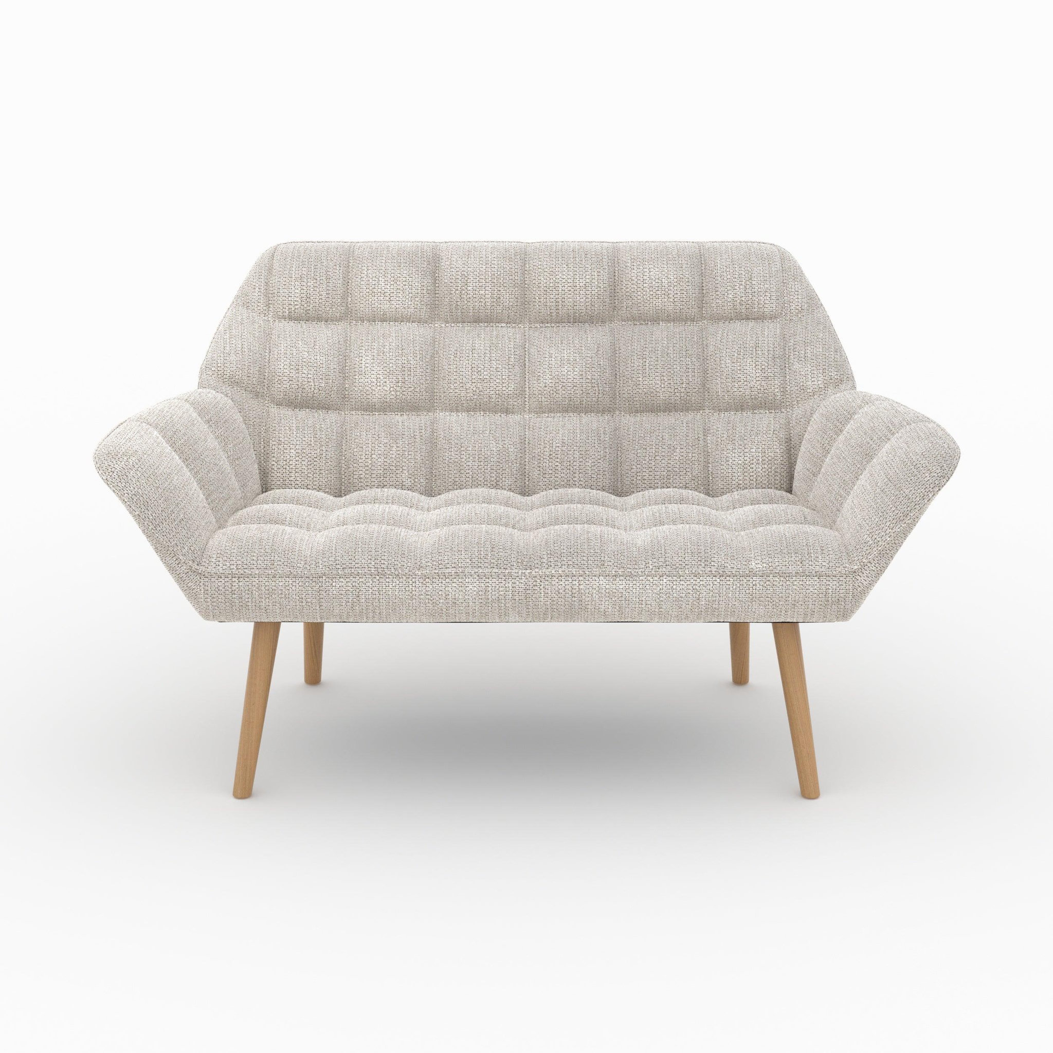 MAISON PAVANE Canapé 2 places en tissu gris clair-simba