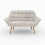 Rendez vous déco Canapé 2 places en tissu gris clair-Simba