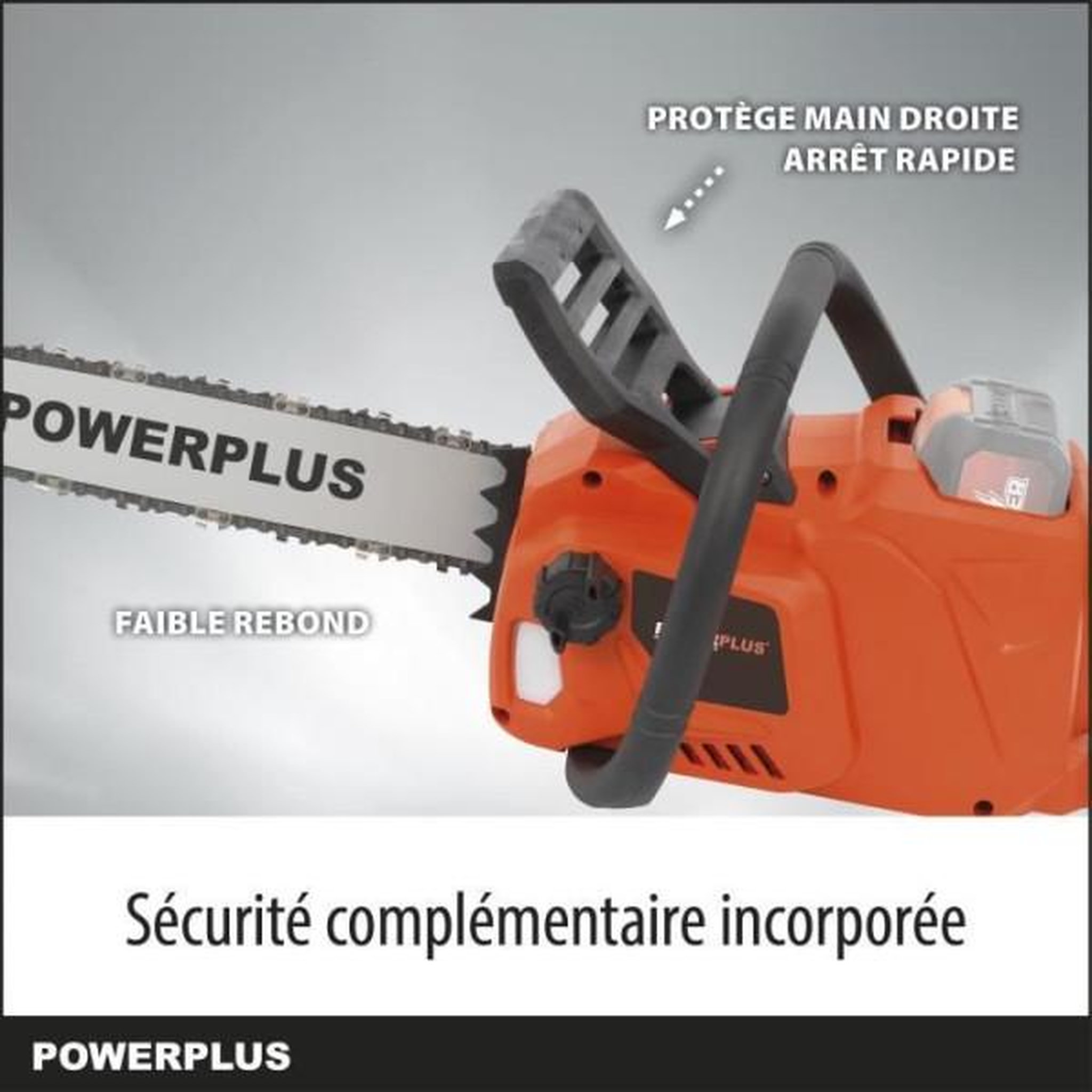 Voir la diapositive 6 : MARKET24 Dual Power Tronçonneuse a Batterie POWDPG7576 - 40 V,Guide de 350 mm, sans Batterie ni Chargeur