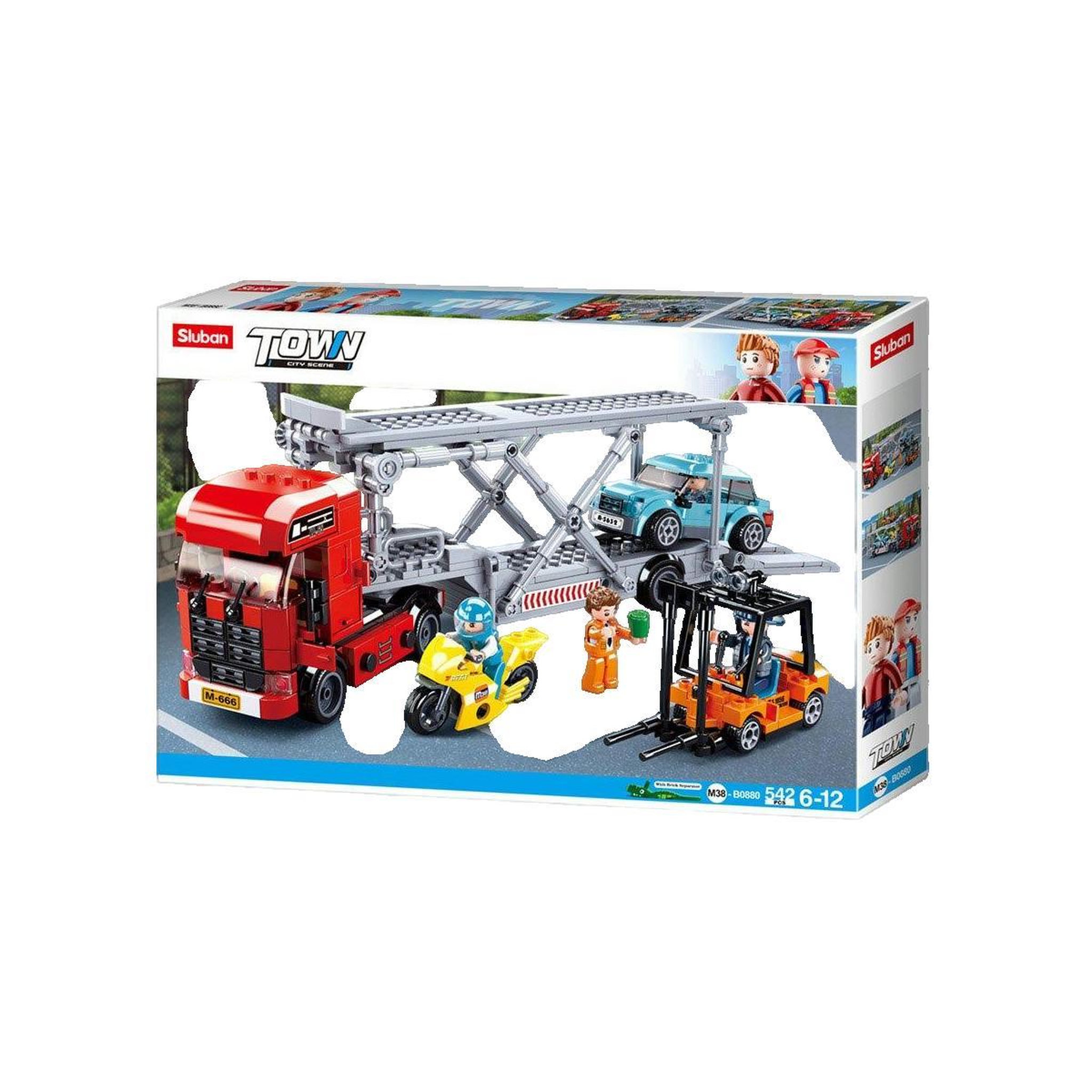 Voir la diapositive 2 : Sluban Jeu de construction Sluban M38-B0880 camion de transport de voitures
