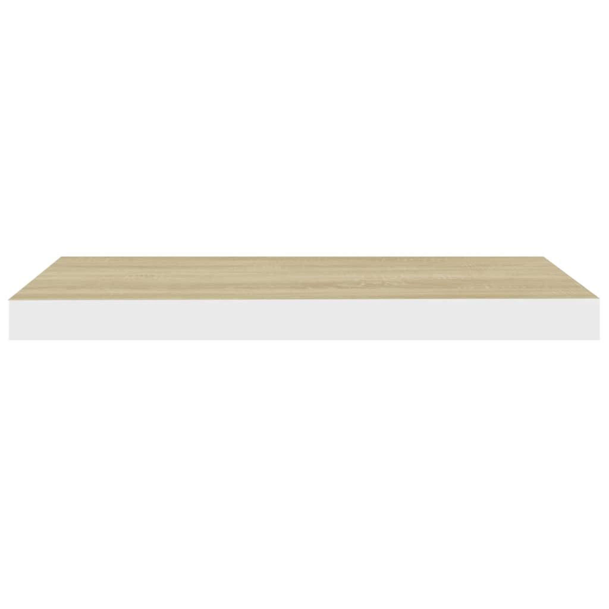 Voir la diapositive 5 : VIDAXL Etageres flottantes 2 pcs chene et blanc 60x23,5x3,8 cm MDF