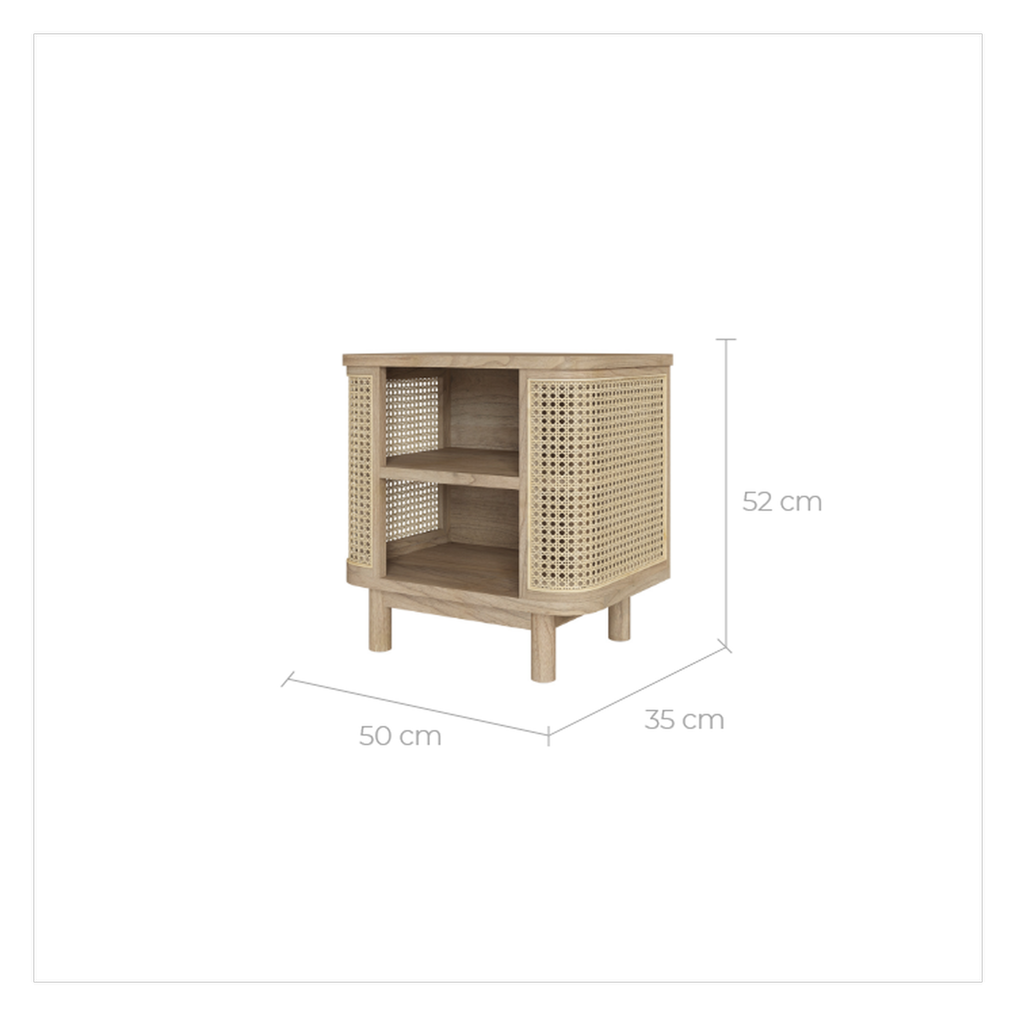 Voir la diapositive 4 : MAISON PAVANE Table de chevet en bois massif et cannage-antik