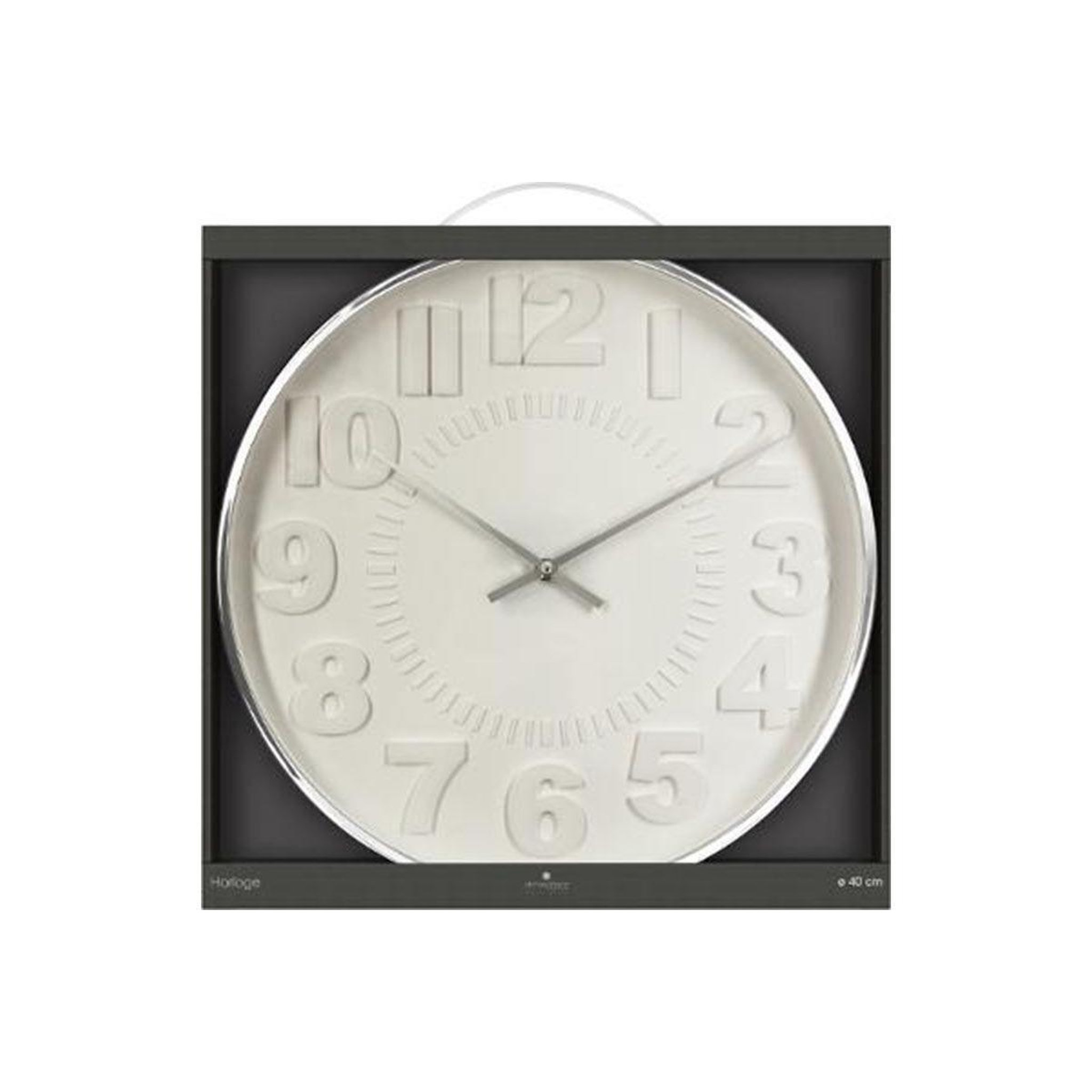Voir la diapositive 3 : ATMOSPHERA Horloge murale  contemporain  40cm argent