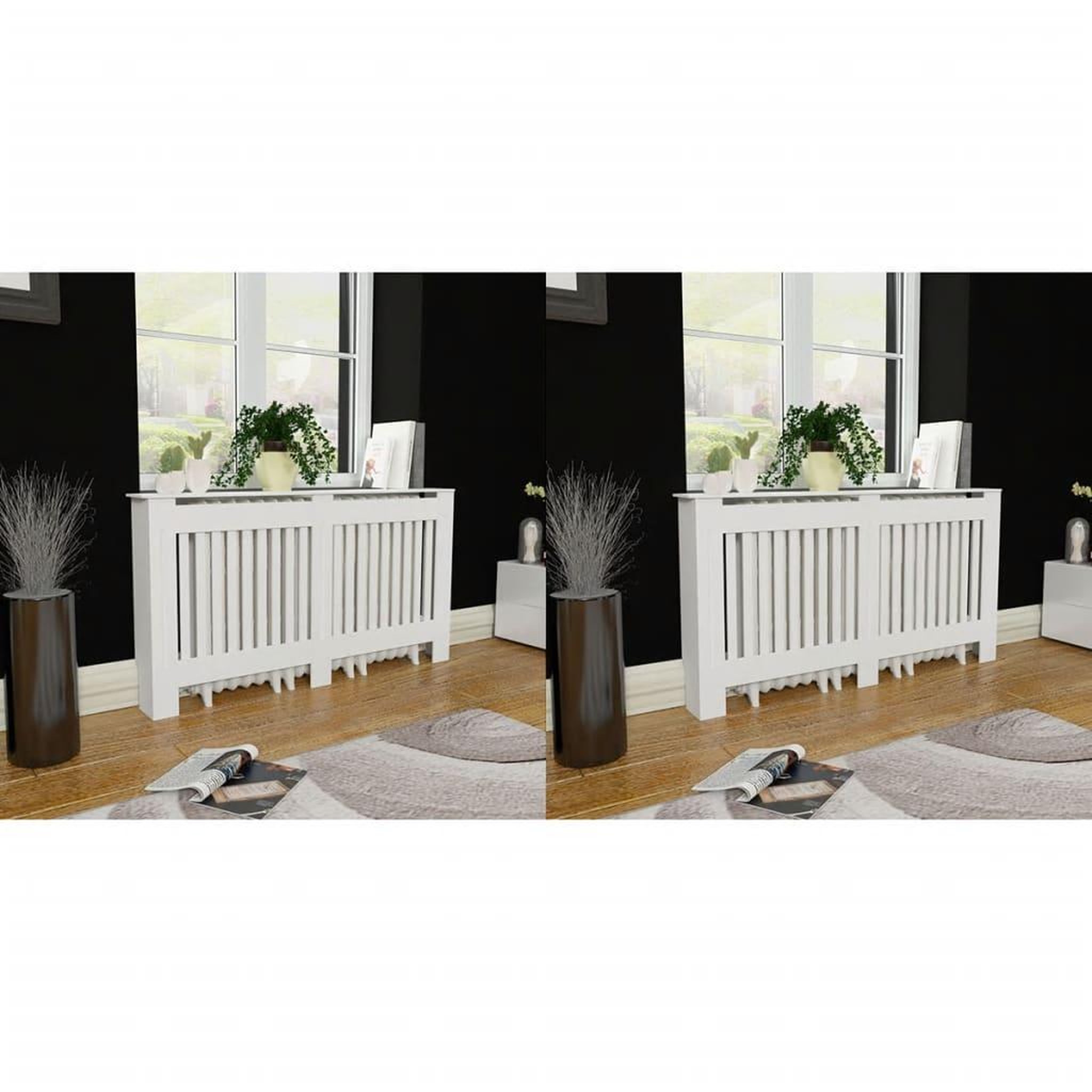 VIDAXL Cache-radiateurs 2 pcs blanc MDF 152 cm