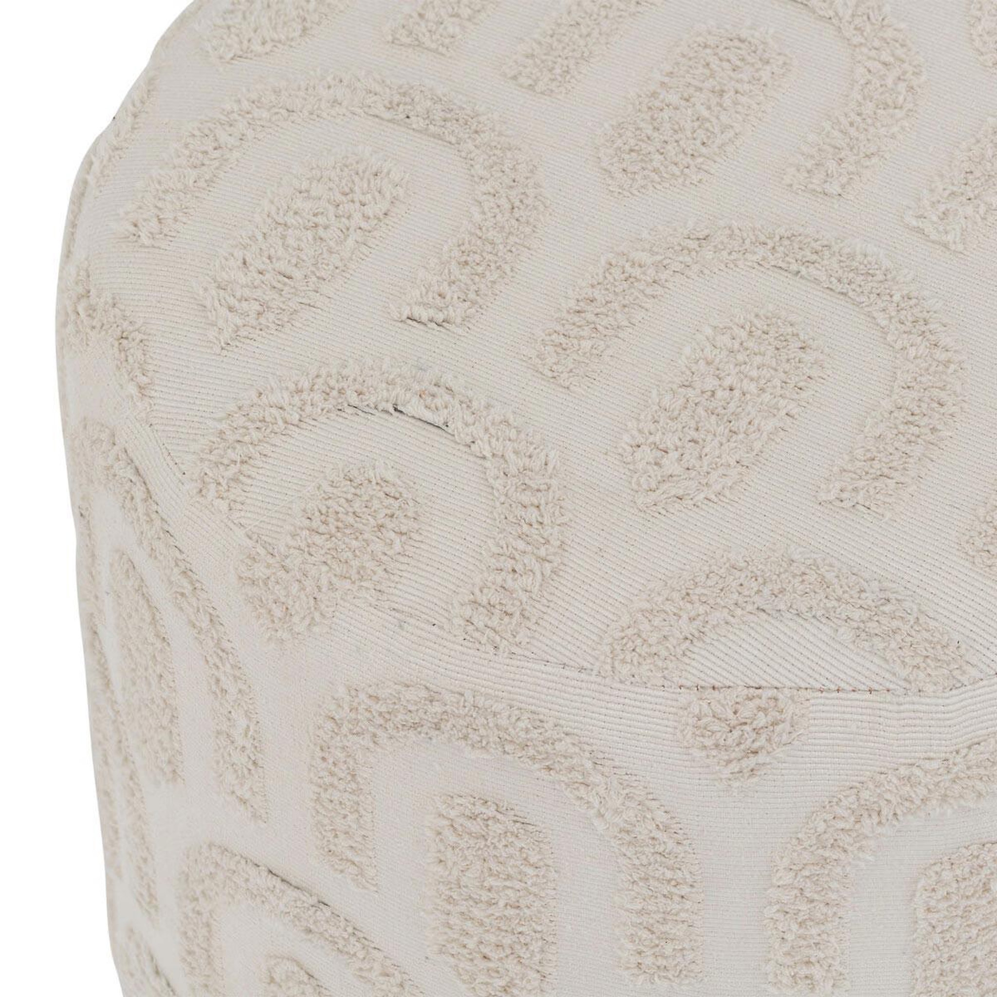 Voir la diapositive 3 : ATMOSPHERA Pouf motif tufté  copas  38cm blanc