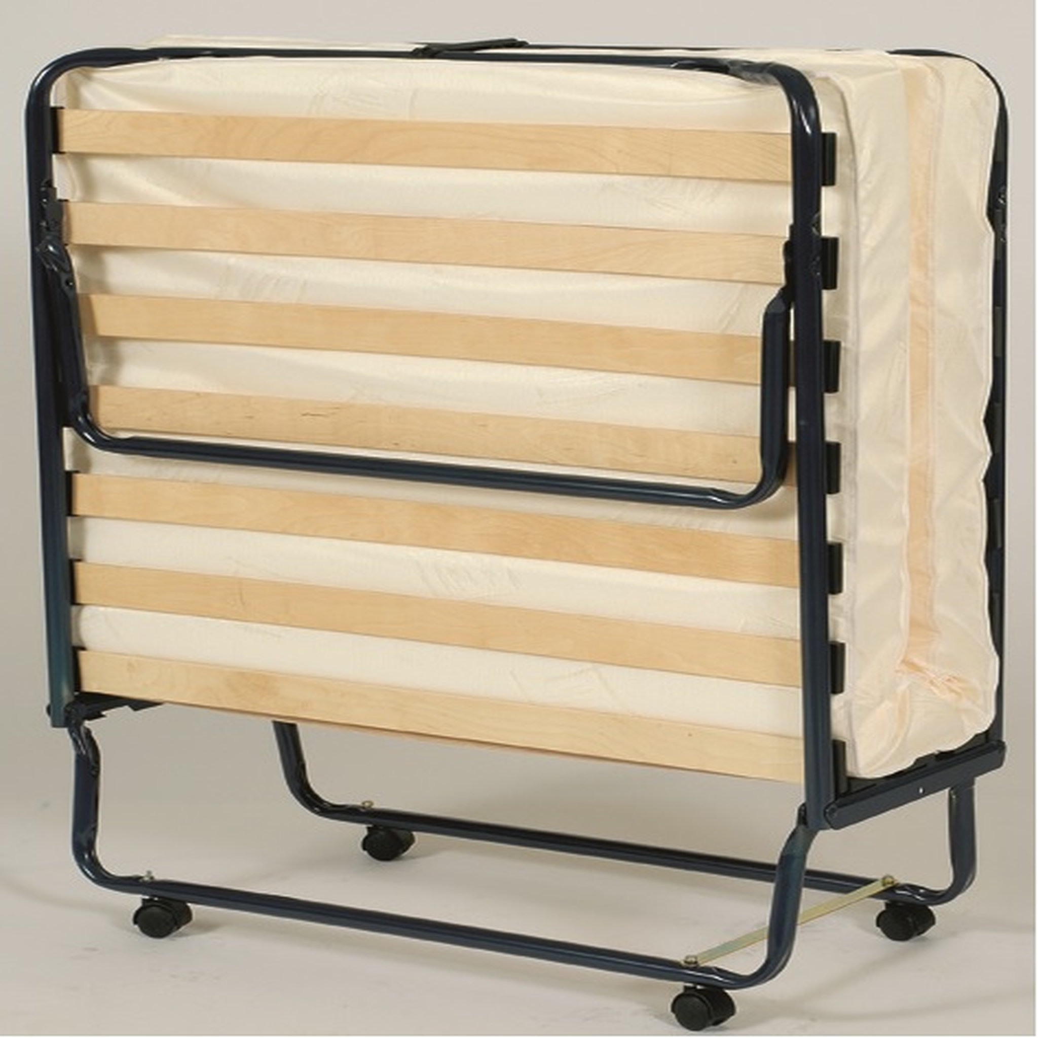 Voir la diapositive 2 : SEDAC LIT PLIANT sommier 17 lattes + matelas mousse 90x190 cm FOLDI
