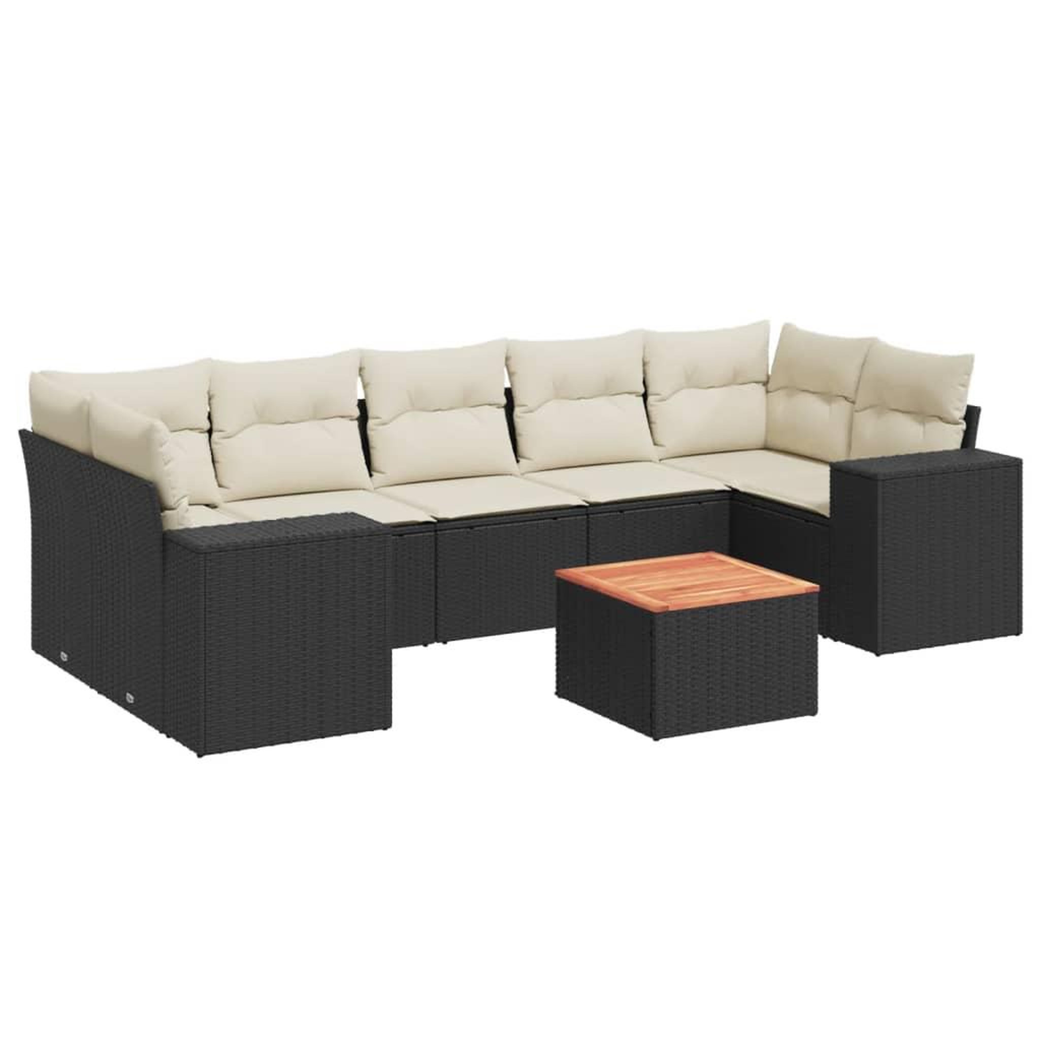 Voir la diapositive 2 : VIDAXL Salon de jardin 8 pcs avec coussins noir resine tressee