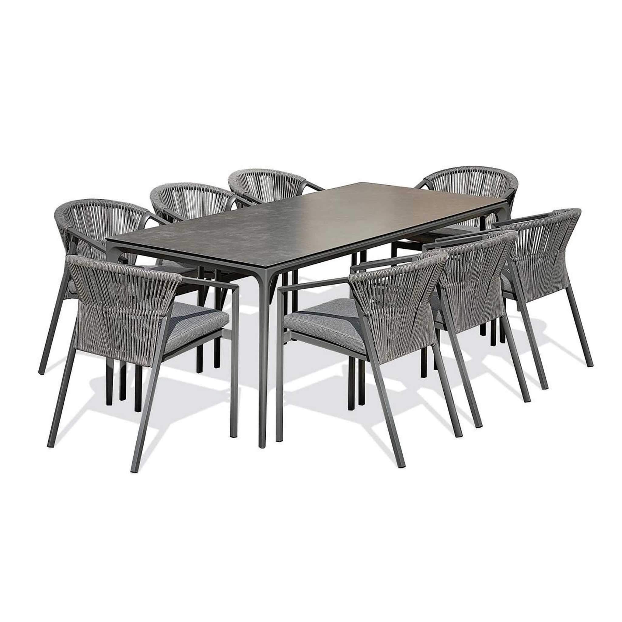 Paris Prix Ensemble table de jardin & 8 fauteuils  tigua & gambi  200cm anthracite