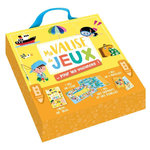 MA VALISE DE JEUX, POUR LES VACANCES ! CONTIENT : 1 BLOC DE JEUX, 1 JEU DE SERPENTS ET DES ECHELLES, 1 JEU DE 7 FAMILLES, Auzou