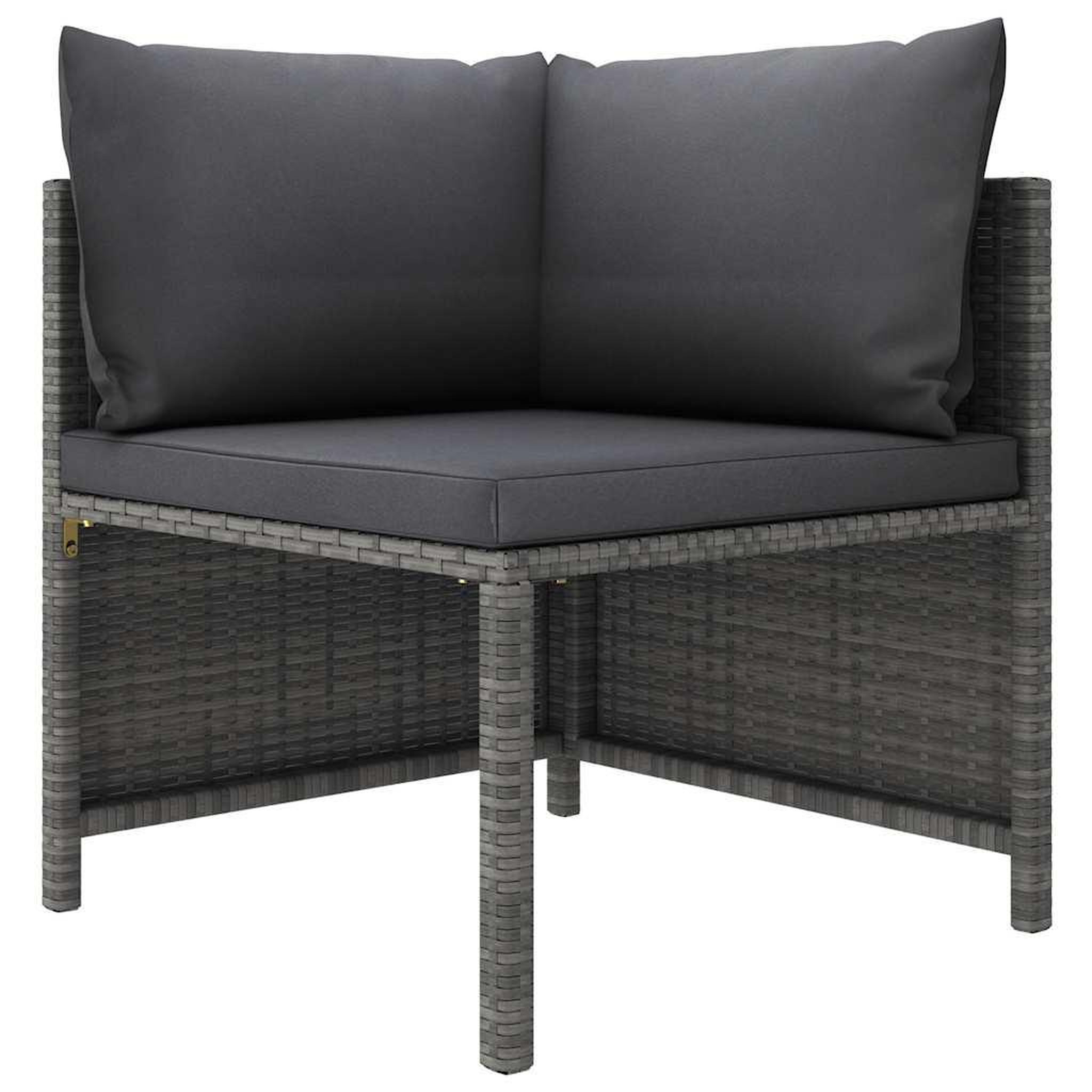 Voir la diapositive 4 : VIDAXL Salon de jardin 12 pcs avec coussins resine tressee gris