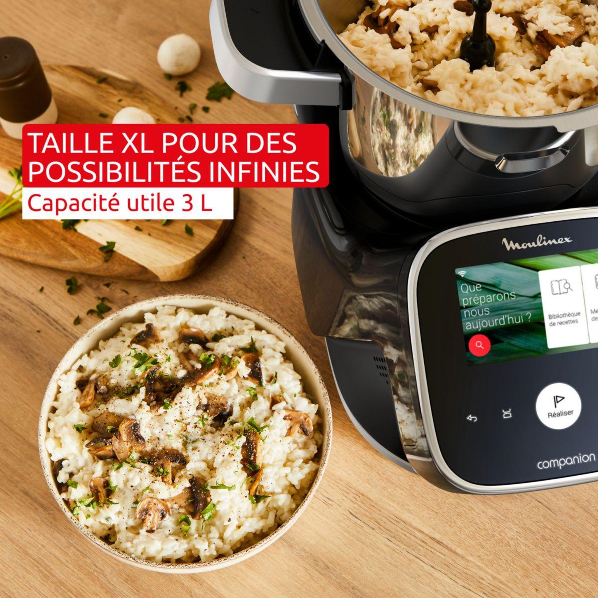Voir la diapositive 5 : MOULINEX Robot cuiseur i-CompanionTouchPro3L airfryer HF93L8F0