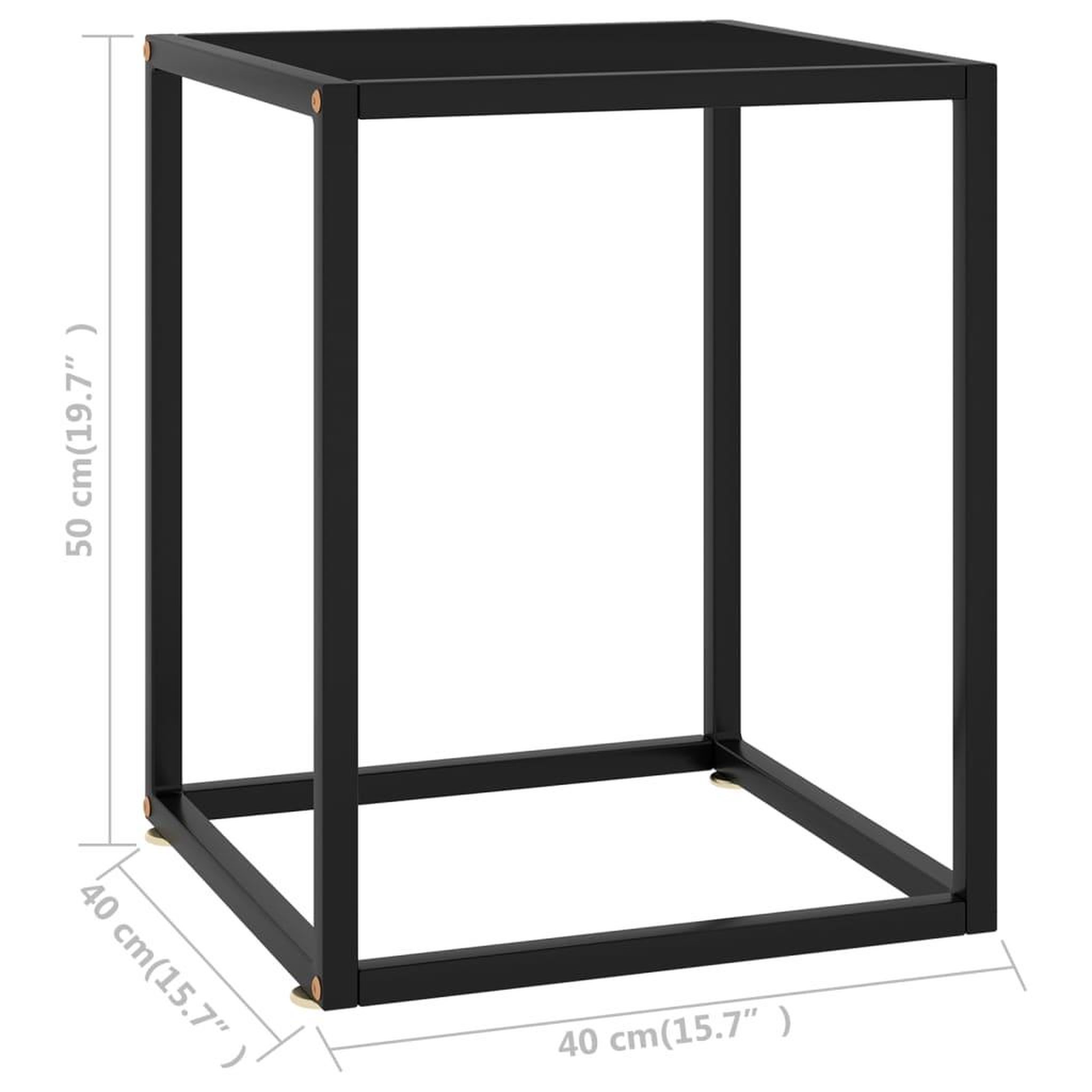 Voir la diapositive 6 : VIDAXL Table basse Noir avec verre noir 40x40x50 cm