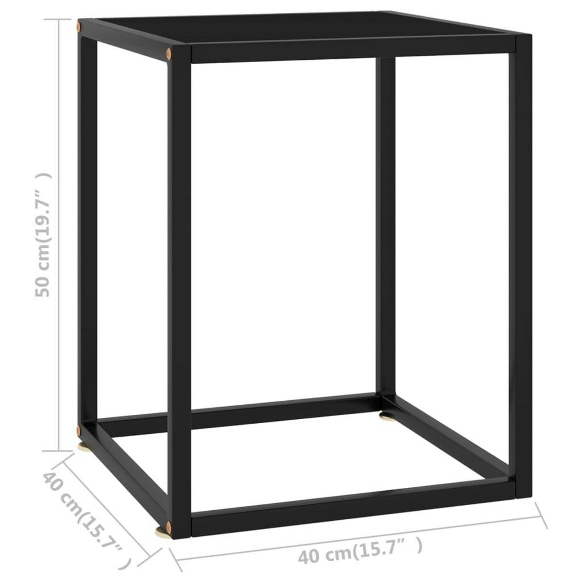 VIDAXL Table basse Noir avec verre noir 40x40x50 cm