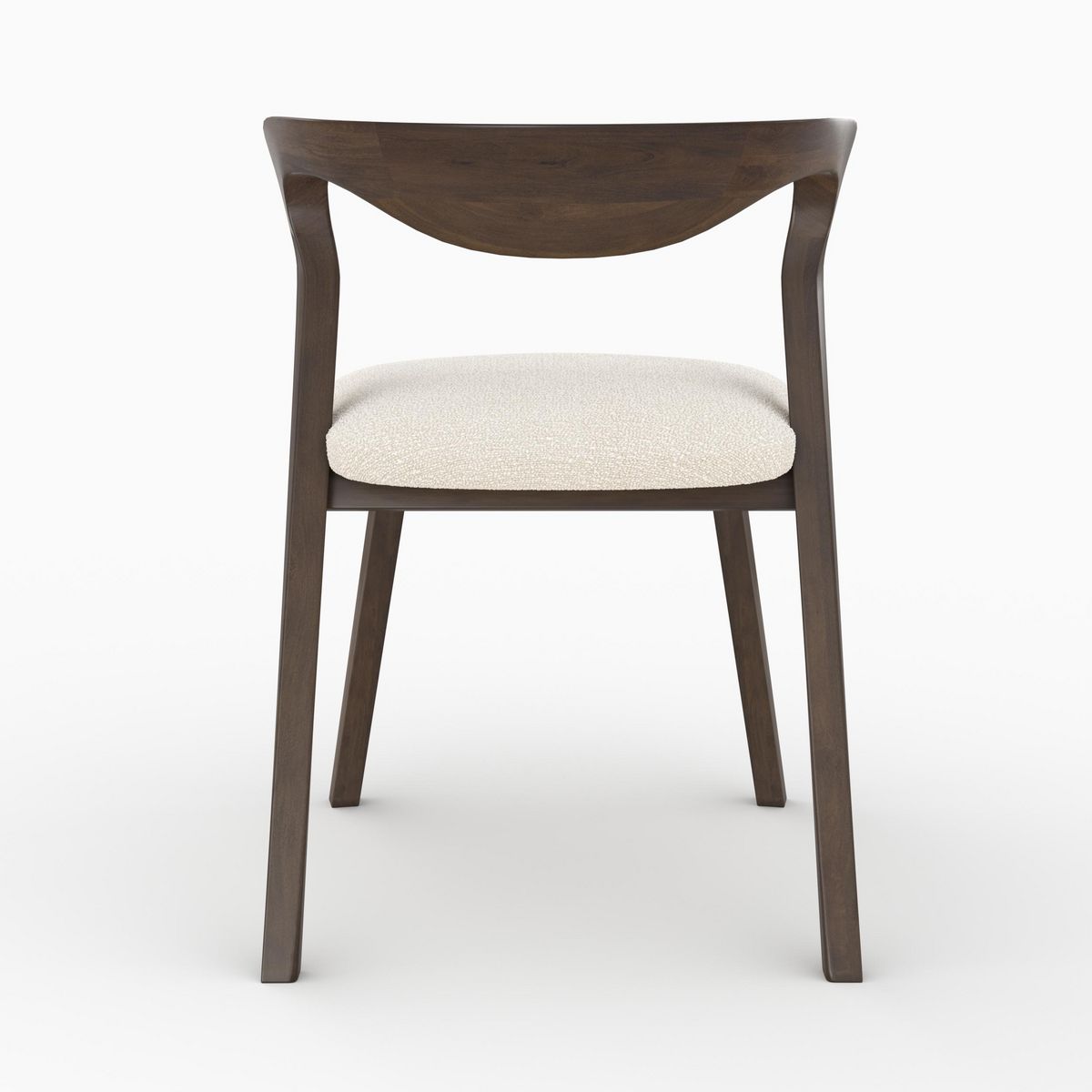 Rendez vous déco Chaise en bois d'hévéa foncé et tissu bouclé crème - Vega