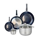 ELO Ensemble de 3 Poêles de cuisson 20, 28 et 32 cm et 2 faitouts 12 et 24 cm Elo Prima Brillant