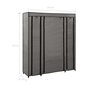 Voir la diapositive 6 : VIDAXL Armoire avec compartiments et tiges Gris 150x45x176 cm Tissu