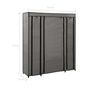 Voir la diapositive 6 : VIDAXL Armoire avec compartiments et tiges Gris 150x45x176 cm Tissu