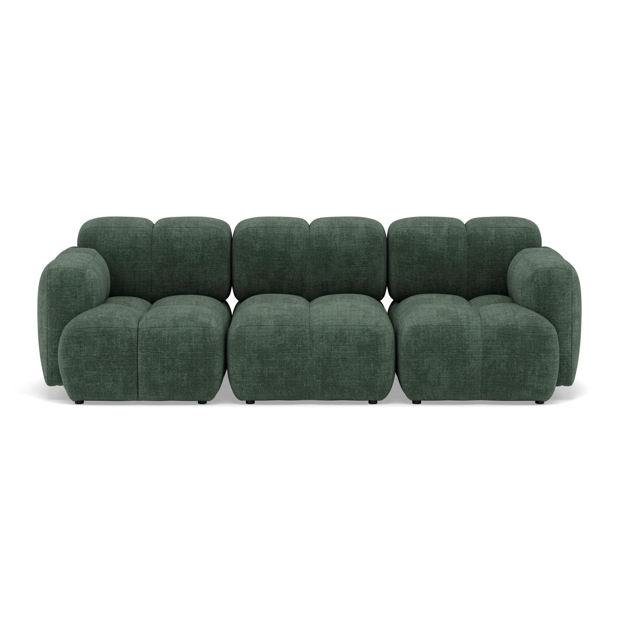 Voir la diapositive 1 : LISA DESIGN Grace - canapé modulable 3 places en velours texturé