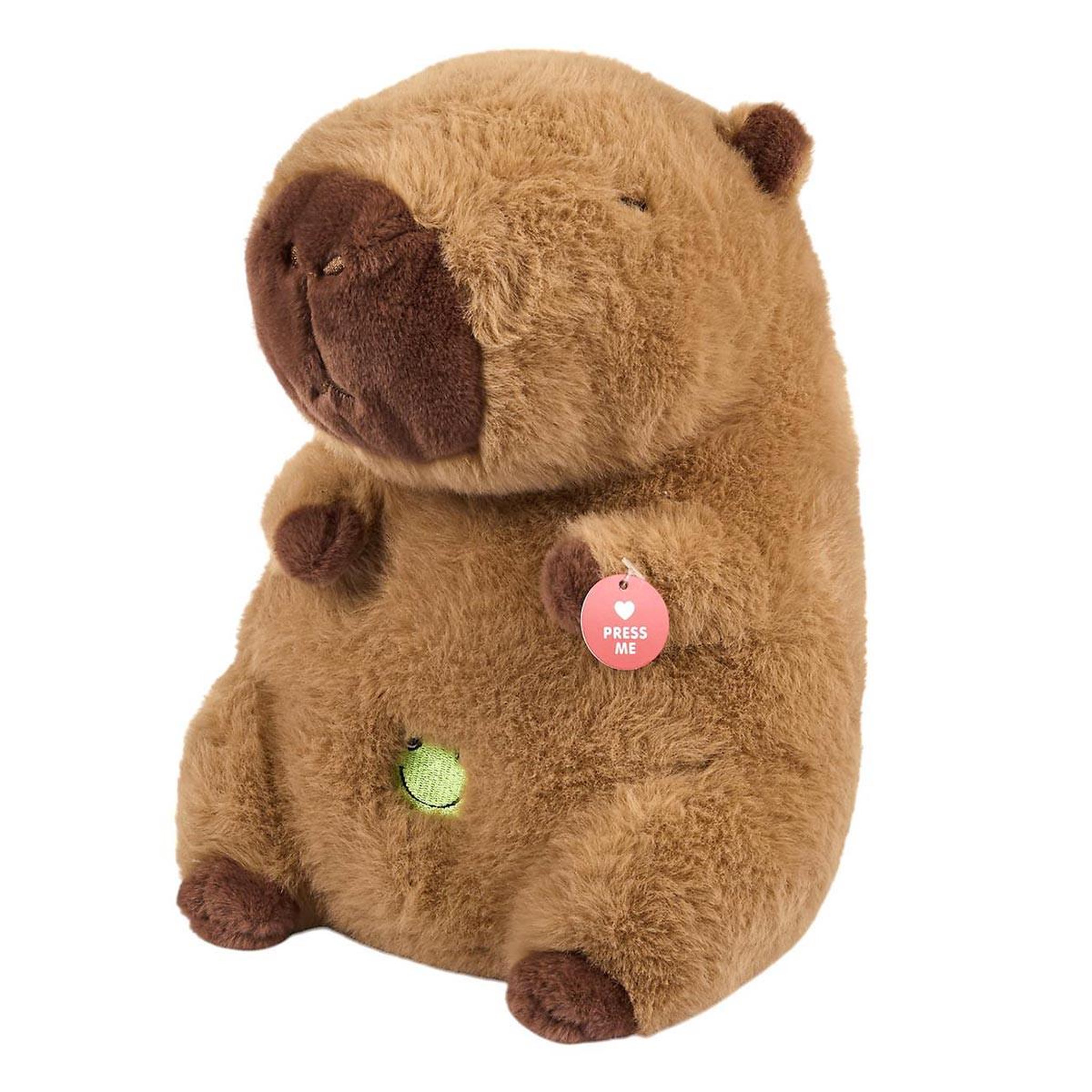 Jeux 2 momes Peluche animée capybara  ronfleur  25cm marron