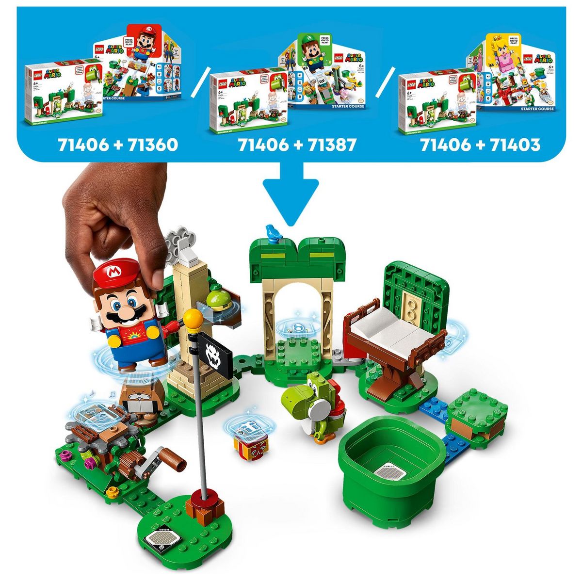 LEGO Super Mario 71406 Ensemble d&rsquo;Extension La Maison Cadeau de Yoshi, Jouet Construction