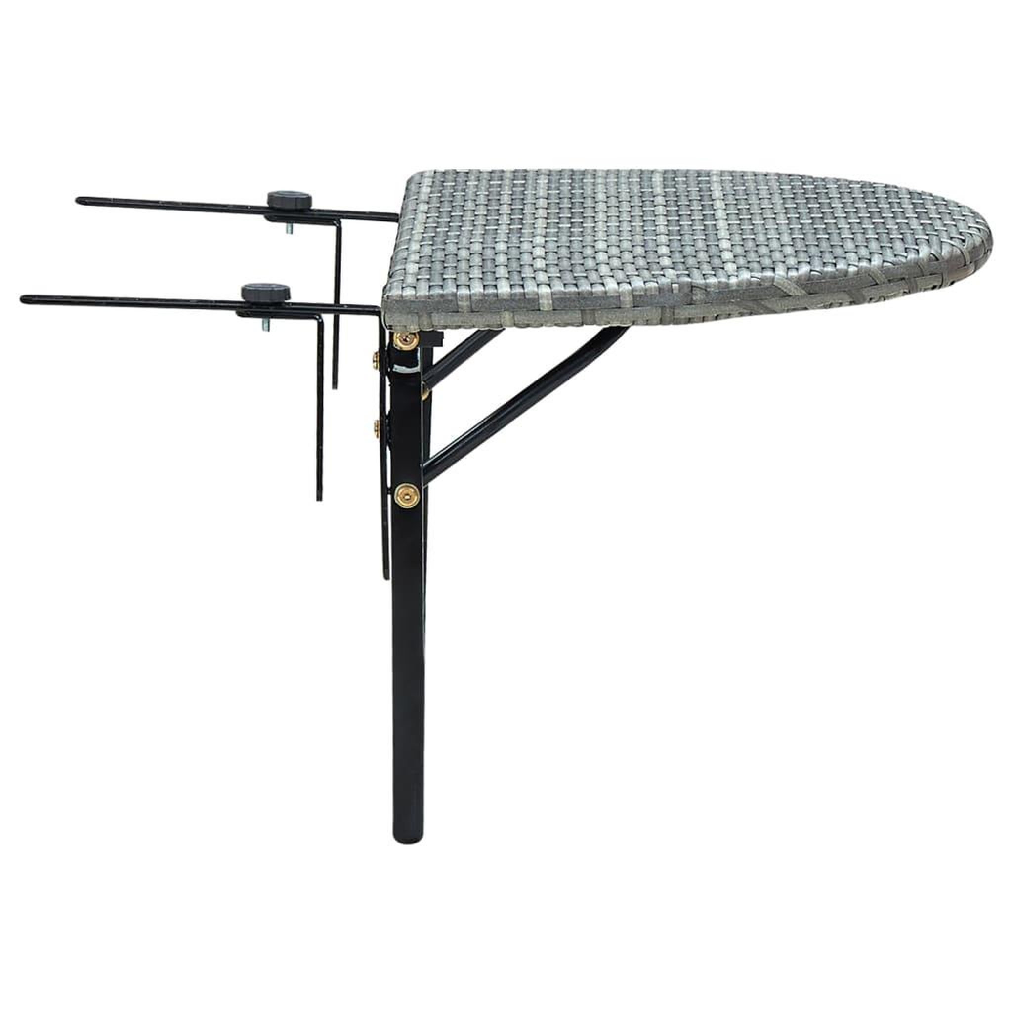 Voir la diapositive 3 : VIDAXL Table de balcon Gris 60x60x40 cm Resine tressee
