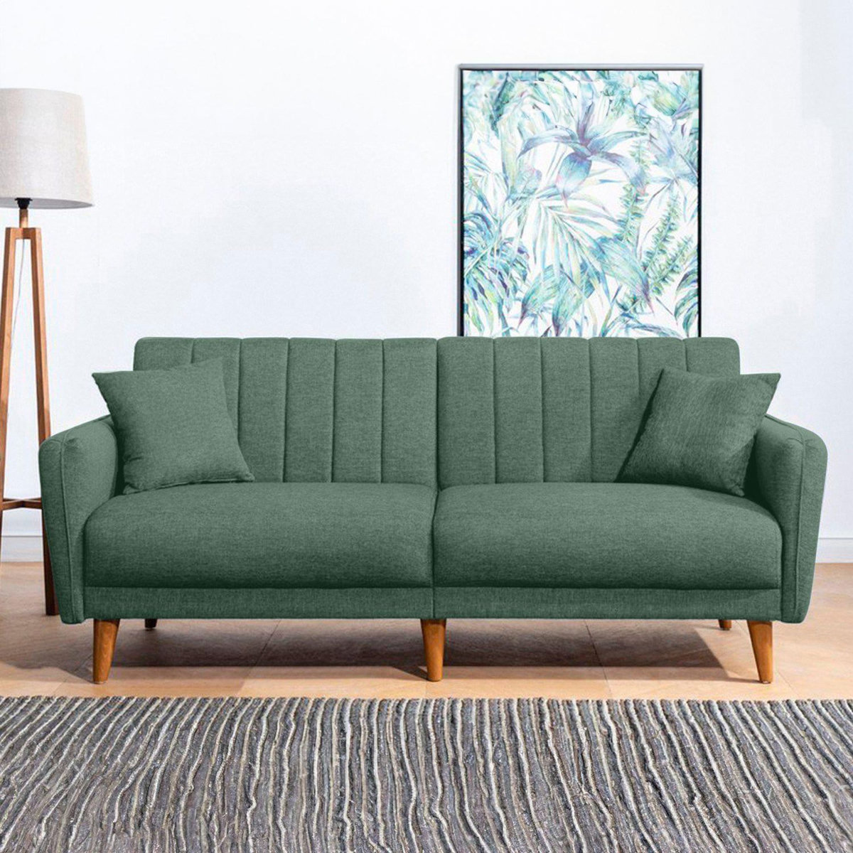 Habitat et Jardin Canapé-lit 3 places en tissu  Aqua  205 x 85 x 85 cm - Vert