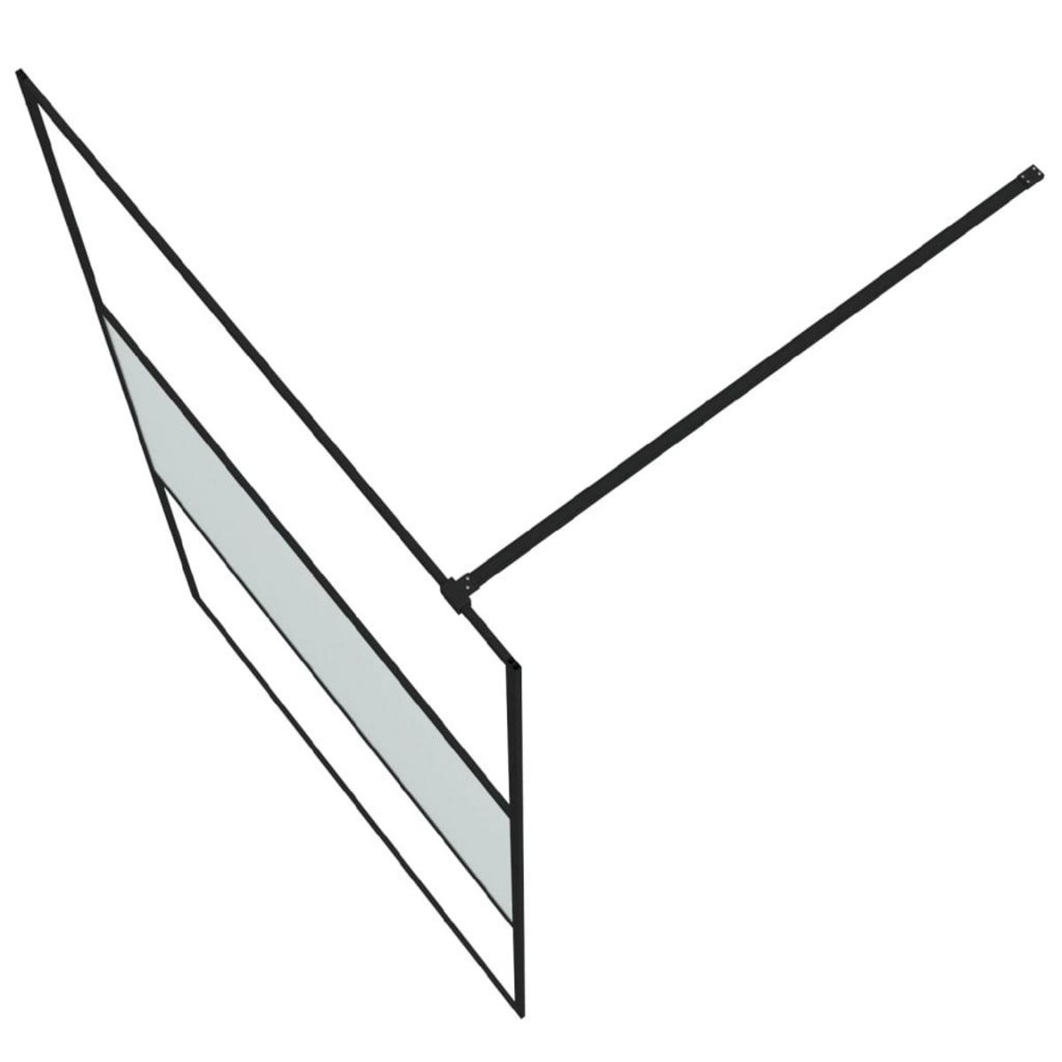 VIDAXL Paroi de douche Noir 115x195 cm Verre ESG demi-depoli