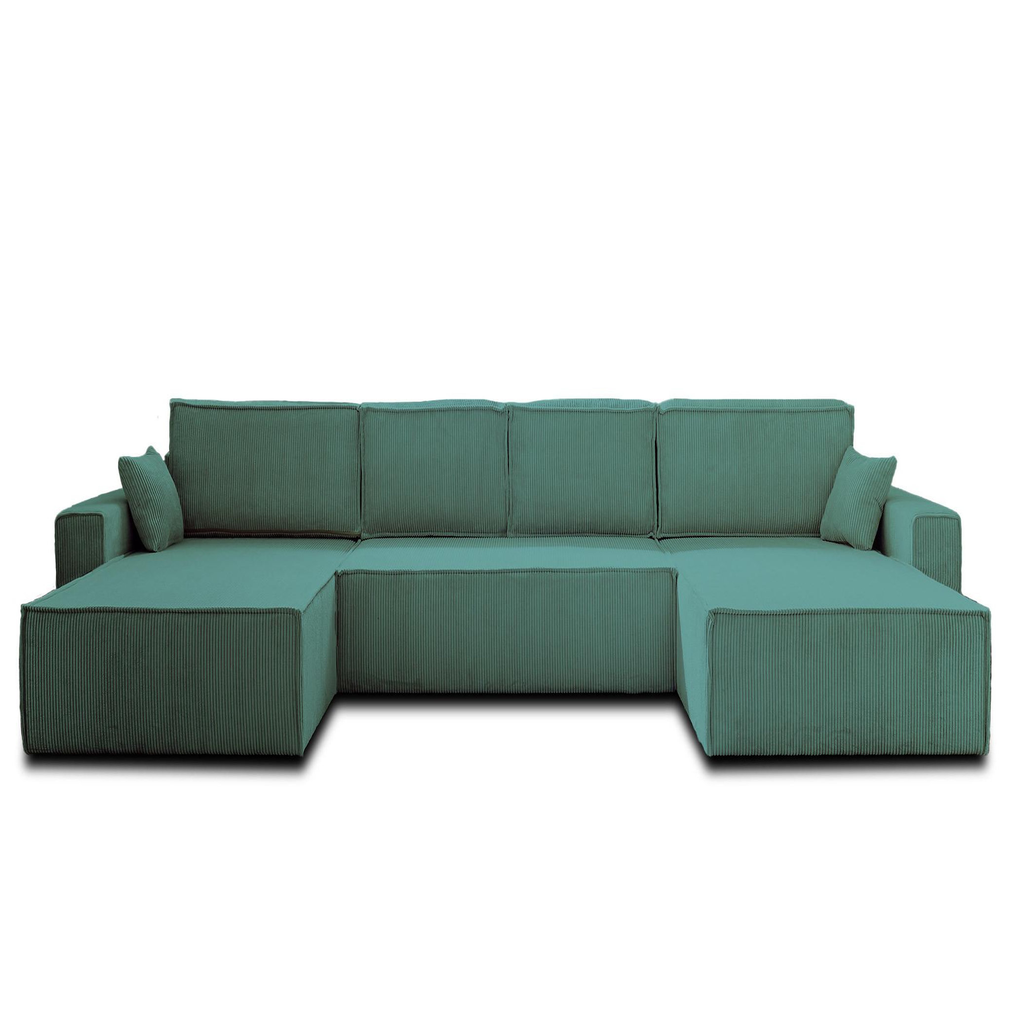Voir la diapositive 6 : BEST MOBILIER Dellia - canapé panoramique en u - 7 places - convertible - avec coffre - en velours côtelé
