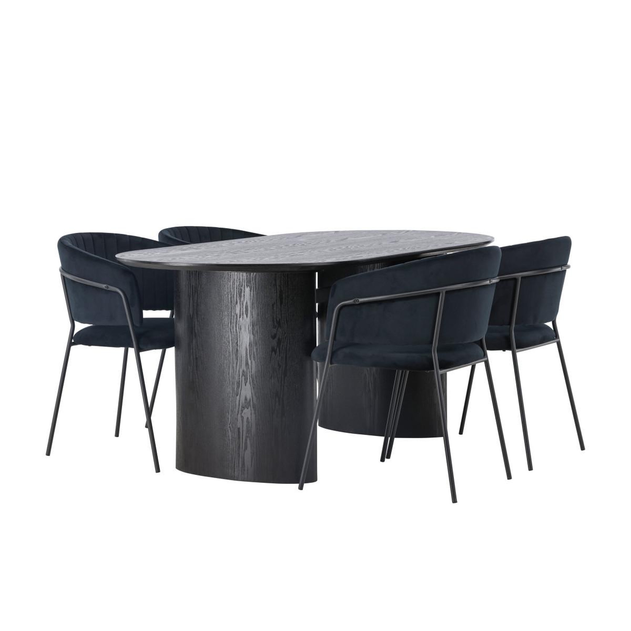 Voir la diapositive 4 : Paris Prix Ensemble table à manger & 4 chaises  isolde & selma  180cm noir