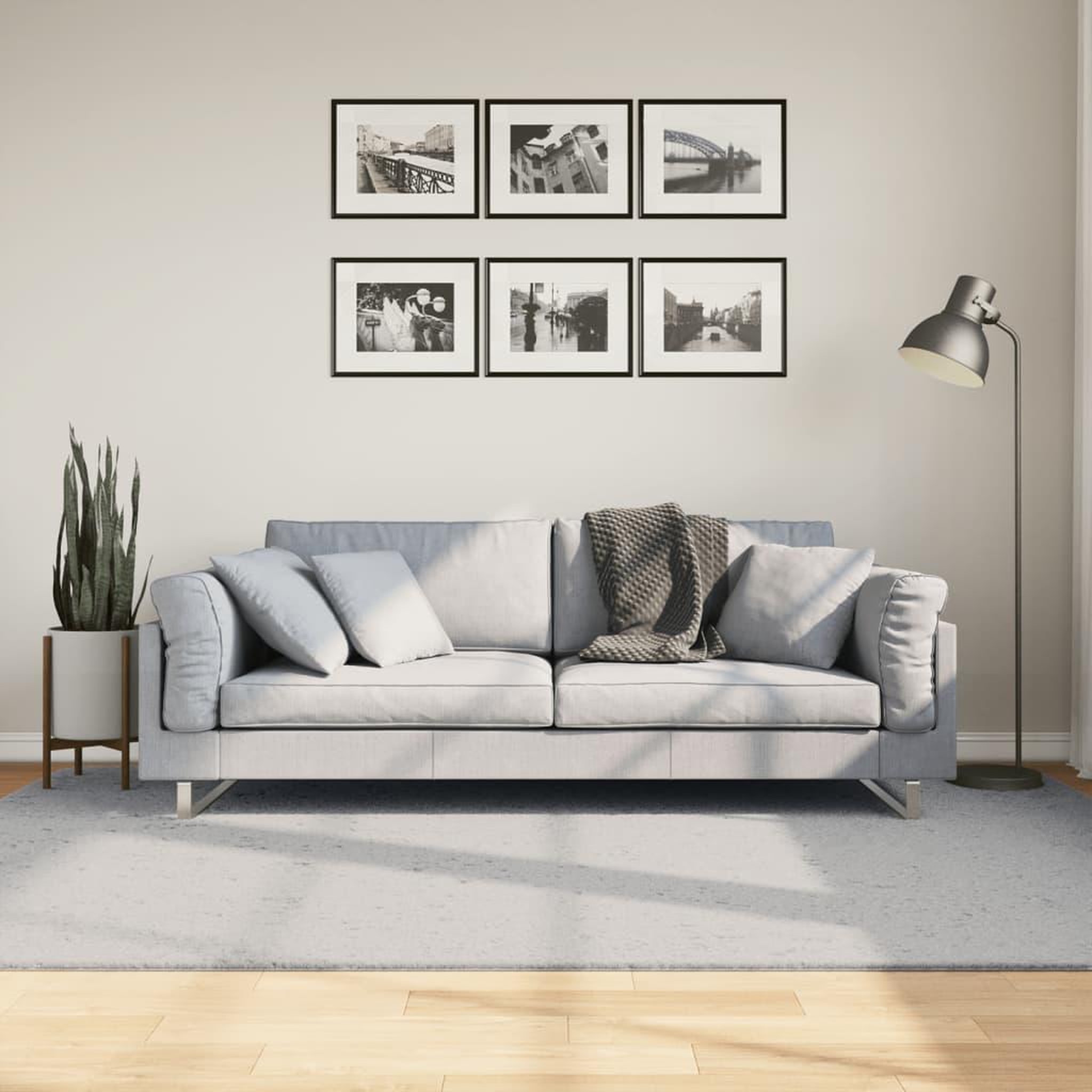 VIDAXL Tapis HUARTE a poils courts doux et lavable gris 160x230 cm